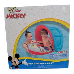Disney Mickey Mouse Shaded Baby Boat Float With Canopy